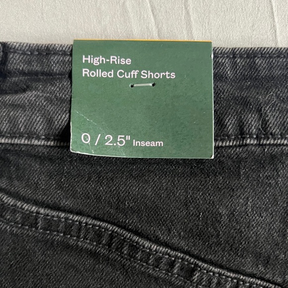 Wild Fable High Rise Rolled Cuff Black Denim Shorts - Picture 3 of 5